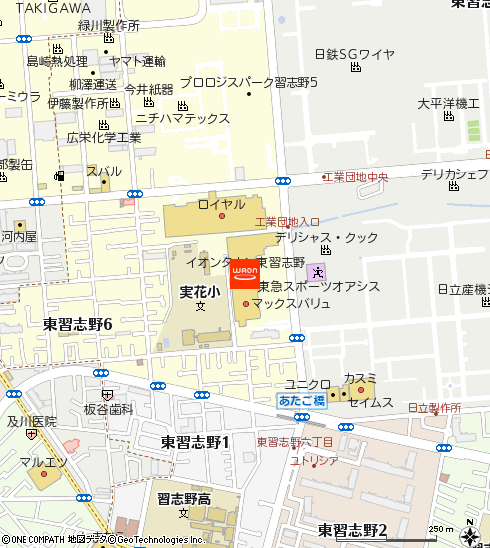 イオンバイク東習志野店付近の地図